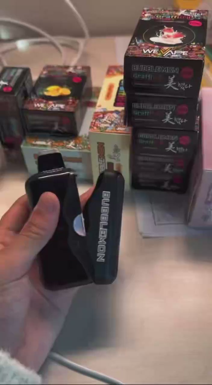 正品韩版BUBBLE MON GRAFFITI巴布梦泡泡兽满天星炫彩壁纸LED灯效30000口可调功率可替换口味电子烟